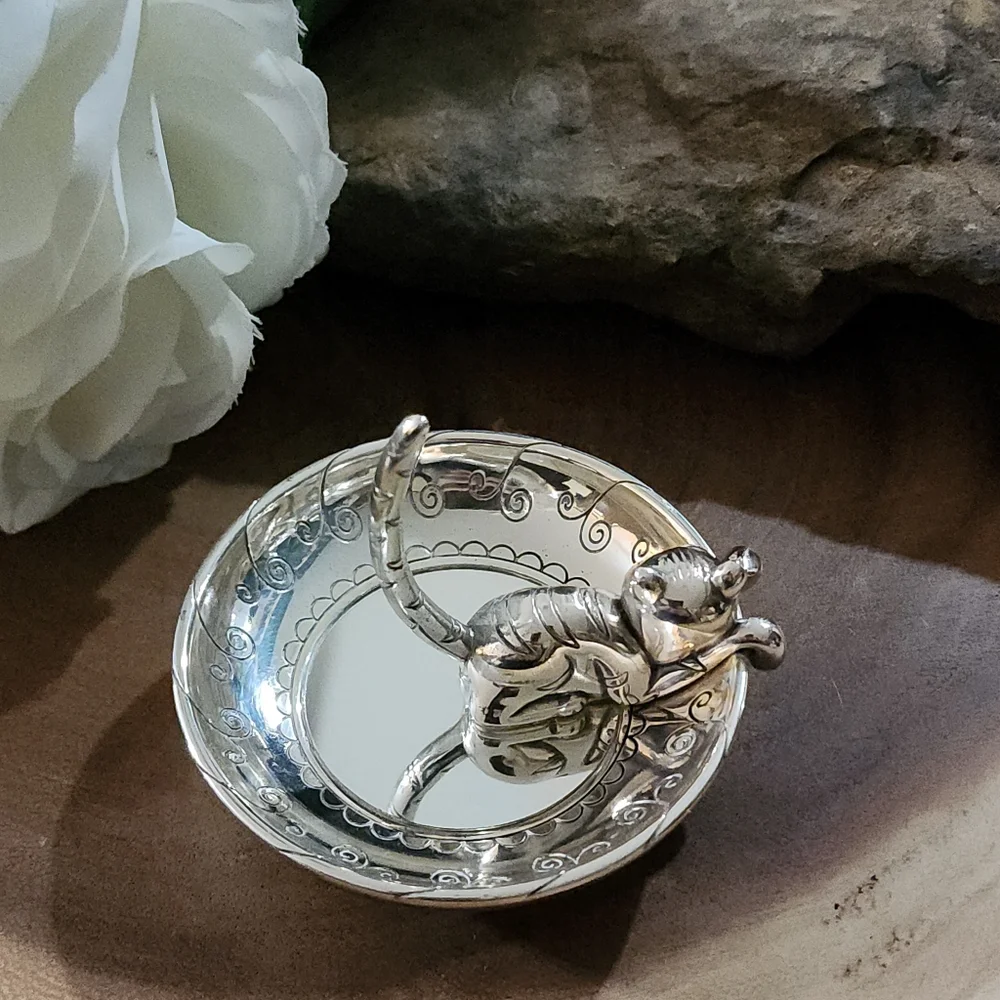 Brighton Silver Plated Kitty Kaddy Cat Trinket Ring Holder Dish